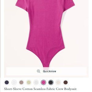 Short-Sleeve Cotton Seamless Fabric Crew Bodysuit